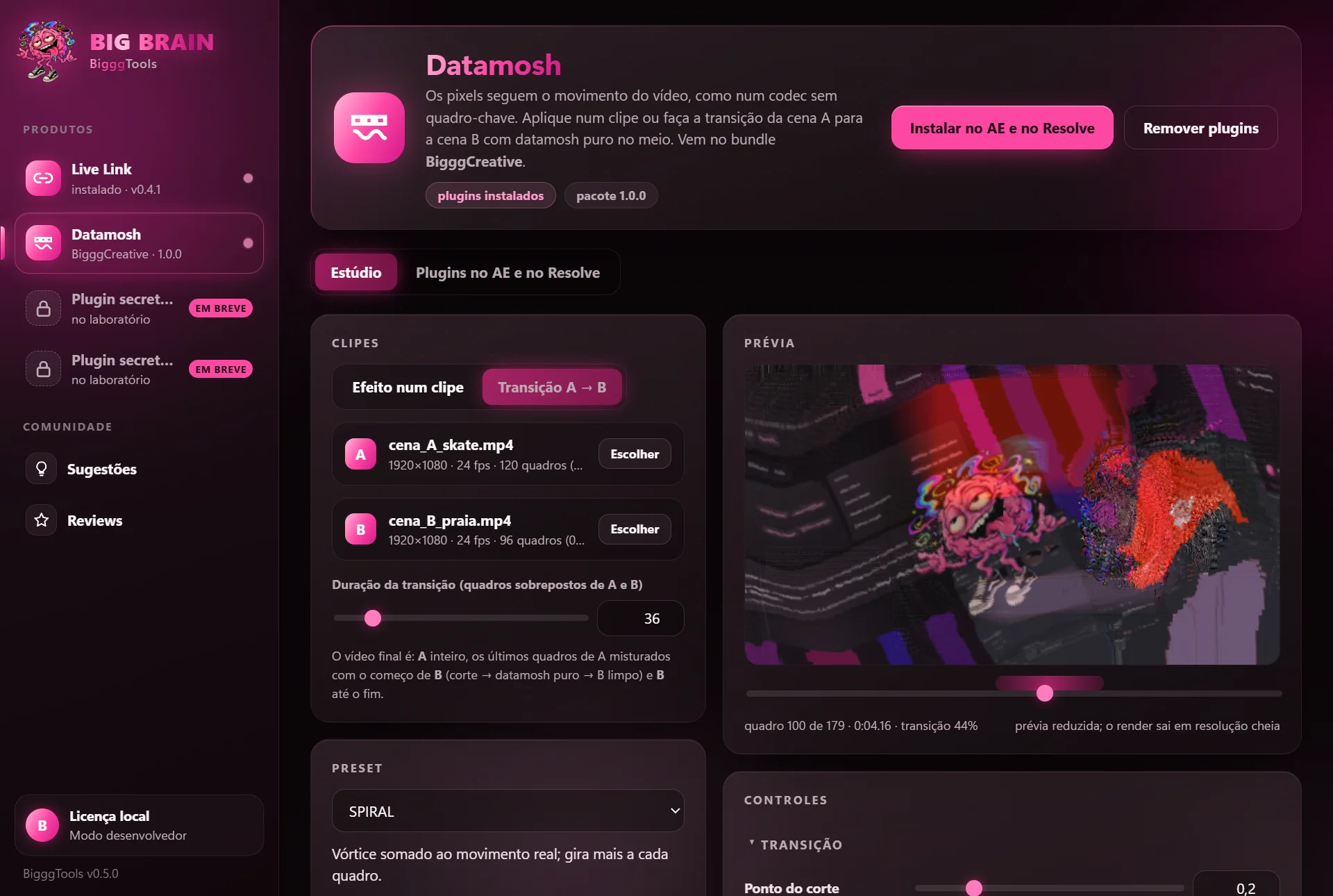 Estúdio do Datamosh no BigggTools